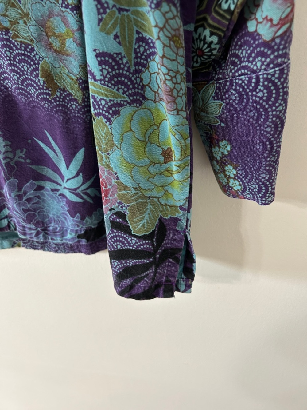 Tianello Aida Blouse Women’s M Vibrant Purple Floral Tencel Button-Up - Picture 7 of 16